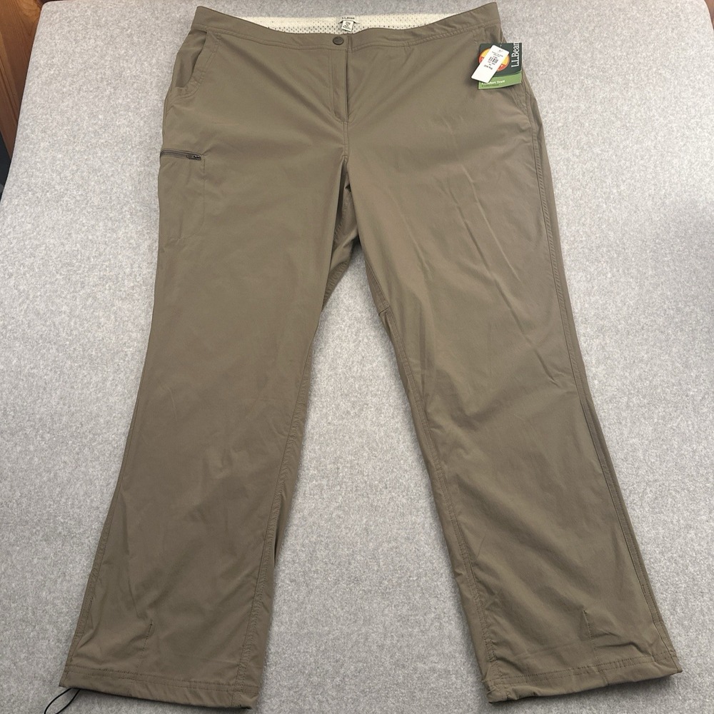 NEW LL Bean Comfort Trail Pants Water Repellent Women's 20W Red Ash Brown Hiking